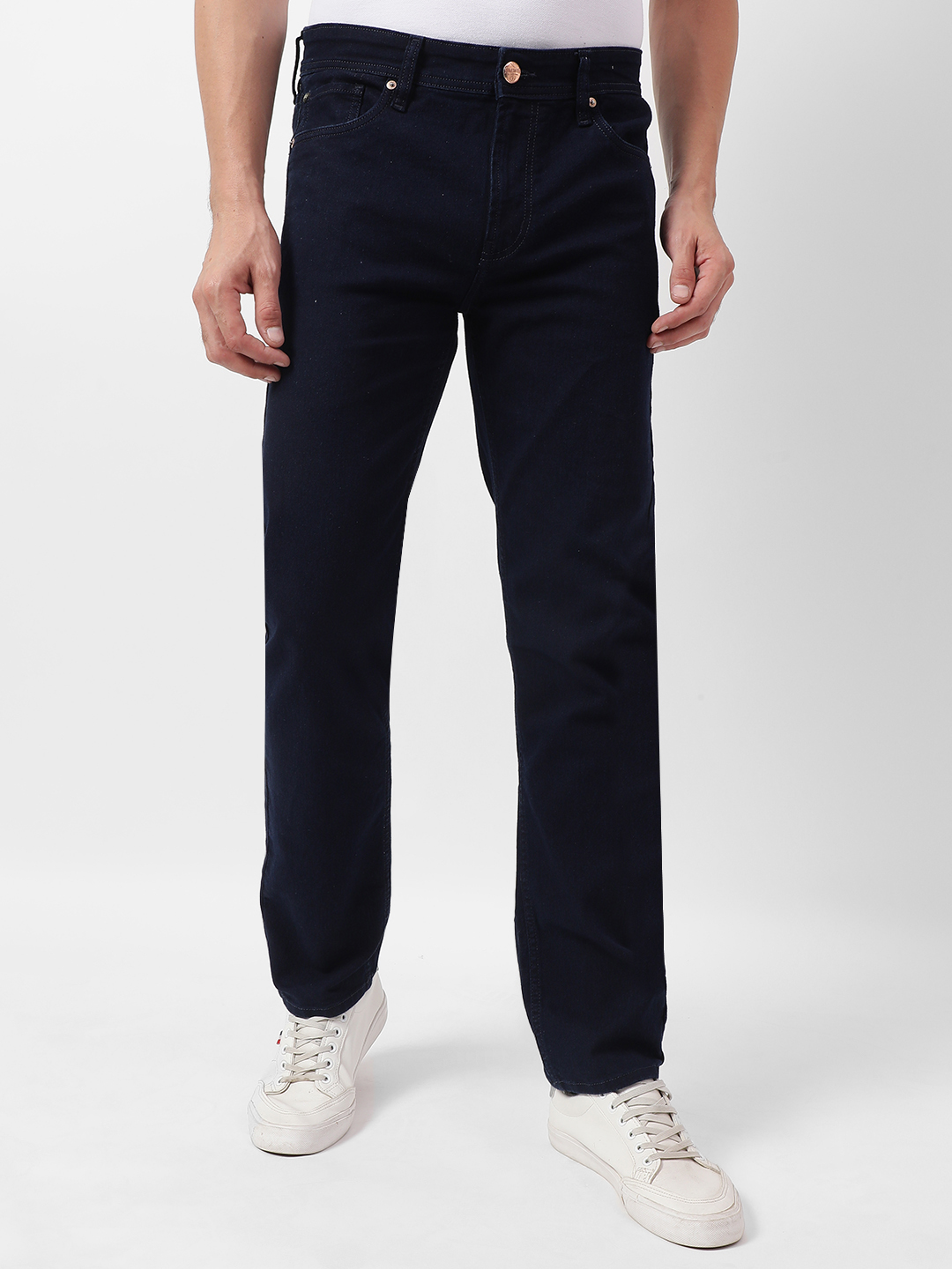 Numero Uno Men Solid Dark Blue Jeans